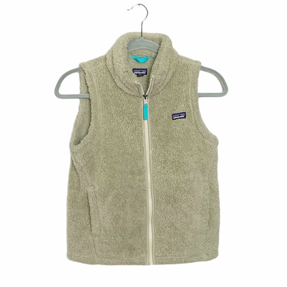 Patagonia Other - Patagonia Girls Sherpa Fleece Vest Beige Large 12